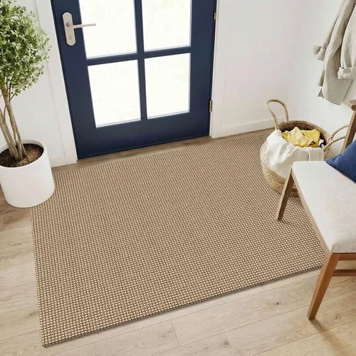 Vista 55 de KOZYFLY - Tapete para puerta de interior, lavable, pequeña, antideslizante, con respaldo de goma, felpudo de algodón para el hogar, color negro