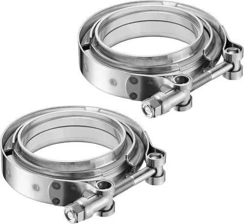 Vista 10 de Abrazadera de banda en V de 2,0 pulgadas con brida macho hembra universal 304 acero inoxidable para coche 1PC