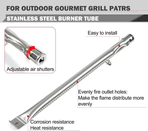 Vista 4 de FSOGBG3005 Piezas de repuesto para parrilla gourmet al aire libre, 3 quemadores, tamer de llama, tubo de quemador FSODBG1204 FSODBG3003 FSODBG1205