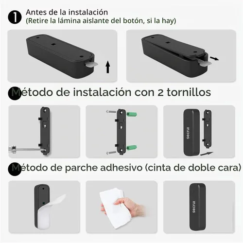 Vista 7 de SECRUI - Timbre de puerta, timbre con sensor abierto de puerta para negocios/hogar al entrar, volumen ajustable, fácil instalación, rango de 400