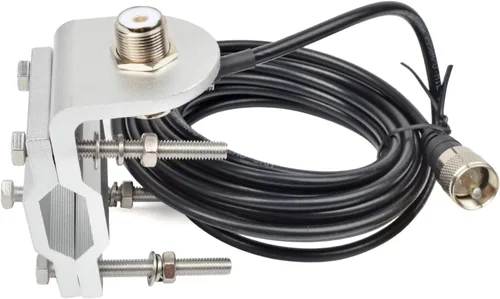 Vista 6 de Soporte universal de montaje para barra enrollable/espejo, soporte de antena anticorrosión de aluminio para antena base móvil al aire libre