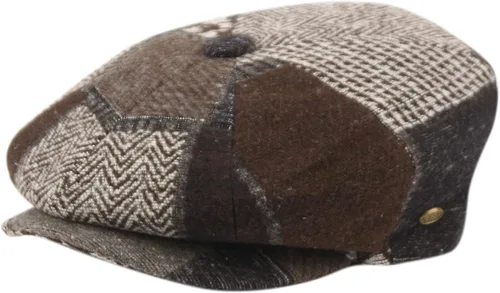 Vista 9 de Sombrero clásico de 8 paneles de mezcla de lana Newsboy Snap Brim Collection para hombre