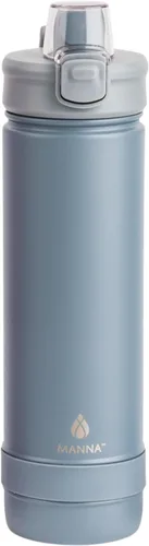 Vista 7 de Manna Botella de acero inoxidable con tapa de bloqueo a presión y boquilla para sorber - 16 onzas - Blazer Powder Coat
