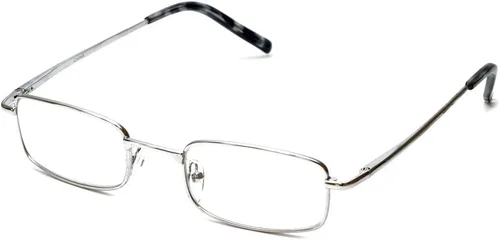 Vista 8 de Calabria R753 Rectangular Metal Reading Glasses for Men and Women –Full Rim Frame with Spring Hinges Lightweight Adjustable