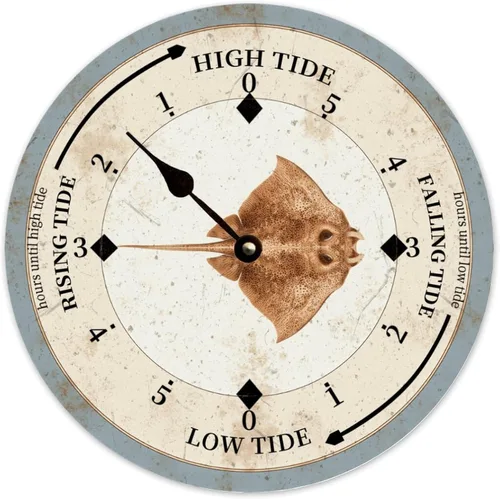 Vista 43 de Tide Clock for Wall Myrtle Beach Time Coastal Clocks Beach Navy-3