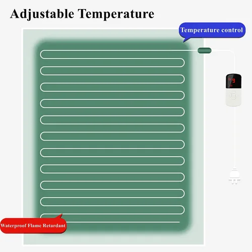 Vista 3 de Tapetes calefactables eléctricos con calefacción para el suelo, alfombra de área de calefacción eléctrica con temperatura y temporizador ajustables
