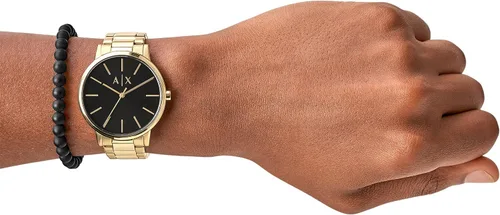 Vista 5 de Armani Exchange - Reloj de vestir de acero inoxidable de tres manos para hombre Oro Reloj de cuarzo