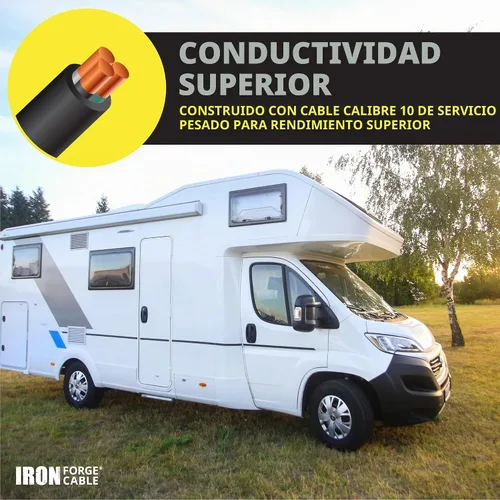 Vista 5 de Iron Forge Cable de extensión RV de 30 amperios, 6 pies - TT-30P a L5-30R