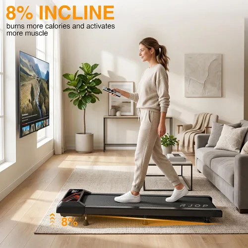Vista 9 de RJOP 2.5HP Walking Mat with Incline Pad, Under Desk Treadmill for Home Gym