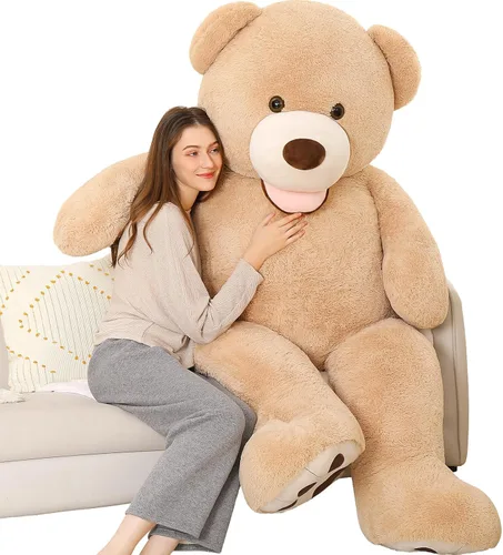 Vista 26 de MorisMos Oso de Peluche Gigante, Oso de 39 Pulgadas, Animales de Peluche Grandes con Huellas Grandes, Osos de Peluche de Regalo para Niños