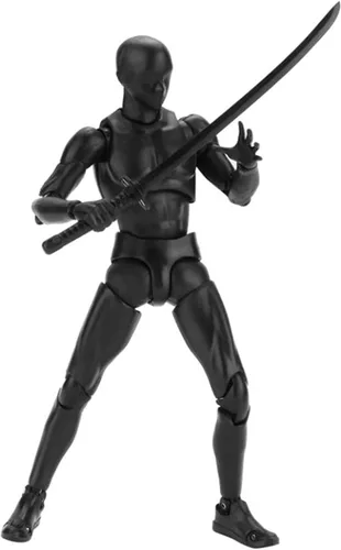 Vista 2 de Figuras de acción gnallang Modelo PVC (Color Negro) con Caja Modelos de Figuras para Dibujar para Artistas (Masculino)