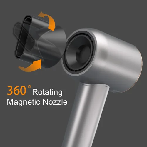 Vista 5 de Secador de pelo – 110000 RPM de alta velocidad sin escobillas motor negativo secador de soplado iónico negativo para secado rápido, secador de pelo