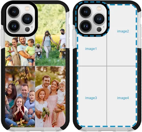 Vista 10 de Funda personalizada para iPhone 15 Pro Max personalizada con collage de múltiples imágenes, resistente a los impactos, funda protectora de TPU