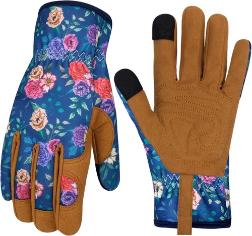 Vista 14 de Guantes de Jardinería de Cuero MERTURN para Mujeres, Guantes de Jardín a Prueba de Espinas, Guantes de Trabajo Compatibles con Pantalla Táctil