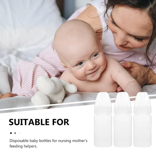 Vista 5 de EXCEART Botellas de leche desechables para recién nacidos, paquete de 5 con tetina suave y flexible, biberones para bebés, listos para usar