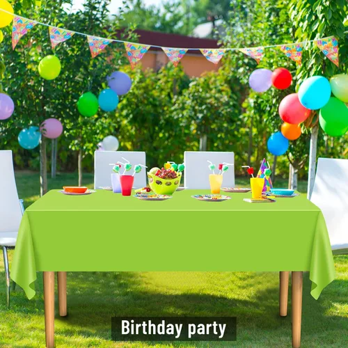 Vista 4 de PLULON 6 Pzas Manteles de Colores Arcoíris de Plástico Desechables Cubierta de Mesa para Mesas Rectangulares 54 x 108 Pulgadas Mantel Impermeable