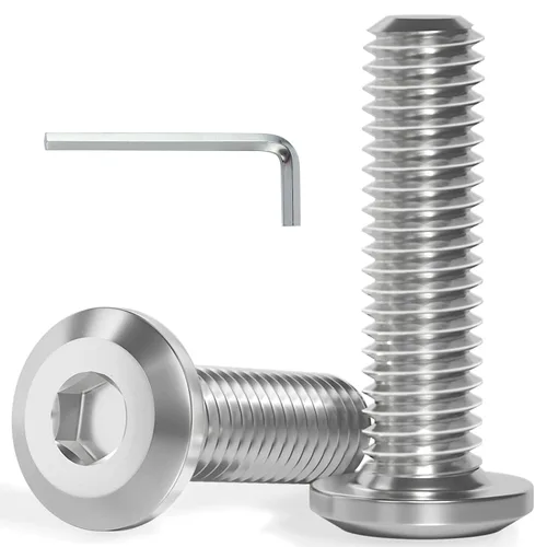 Vista 16 de VGBUY M6-1.0 x 8 mm 100 piezas Tornillos de cabeza plana con casquillo hexagonal, 304 de acero inoxidable 18-8, rosca completa, llave hexagonal