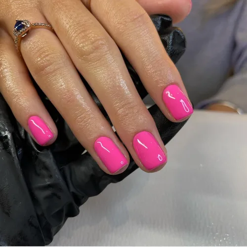 Vista 15 de 48 piezas de uñas postizas a presión color burdeos, uñas falsas en forma de almendra, pegamento para uñas, uñas de longitud media