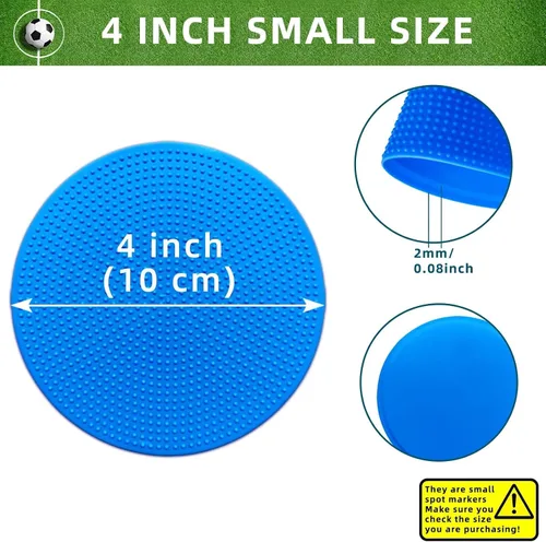 Vista 2 de Poly Spot Markers 4 inch/9 inch Non-Slip Rubber Agility Training Markers Floor Dots Flat Field Cones for Football, Soccer, Basketball, School