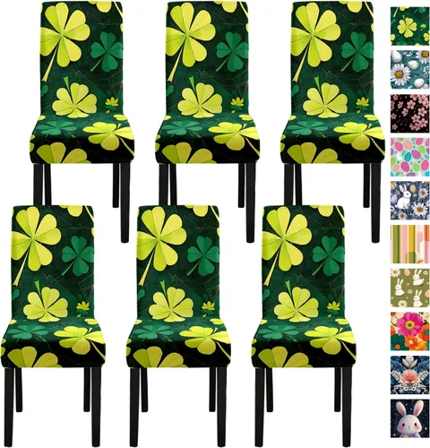 Vista 40 de ANNA QUEEN Juego de 6 fundas para sillas de comedor y cocina, fundas elásticas lavables para sillas de comedor, decoración elegante del hogar