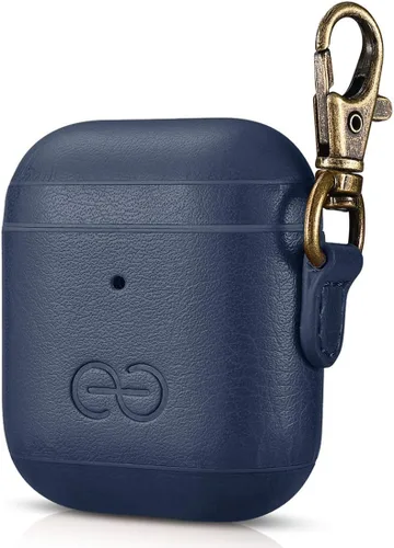 Vista 44 de Dreem Om - Funda para estuche con clip para llavero compatible con AirPods 1 y 2, funda de cuero vegano para Airpods para hombres y mujeres, Negro