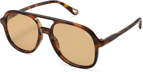 Vista 20 de SOJOS Gafas de sol de aviador polarizadas retro para mujer SJ2174 Tortuga ámbar/marrón