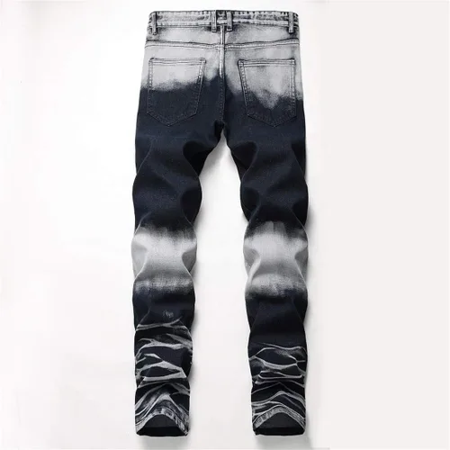 Vista 2 de Pantalones para hombres entalle ajustado rasgados