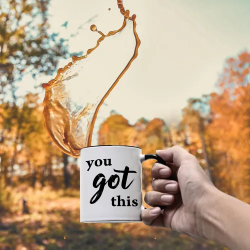 Vista 4 de YHRJWN Taza de café con texto en inglés "You Got This" para mujeres y hombres, regalos motivacionales inspiradores para mejores amigos, compañeros