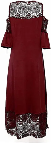 Vista 5 de MOBCTG Vestidos de talla grande para la iglesia de mujer, vestido de manga corta con volantes, vestido sin tirantes, talla L-5XL