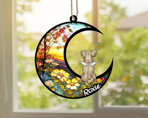 Vista 816 de LOVELYPOD Adorno de Navidad personalizado para perro Basset Hound (marrón) Basset Hound (marrón) adorno para atrapasoles de perro, razas de perros