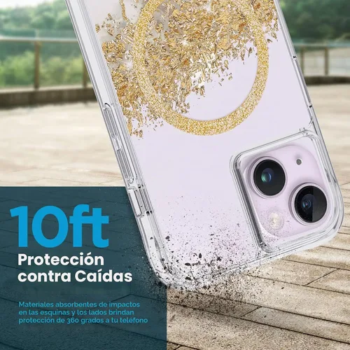 Vista 2 de Case-Mate Funda para iPhone 14 Plus, mármol de quilates [protección contra caídas de 10 pies] [compatible con MagSafe] Funda magnética con bonito