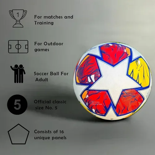 Vista 5 de Balón de fútbol de la Champion, talla 5 Londres - Réplica de partido profesional, diseñado para entrenar, jugar, exhibir y entusiastas del fútbol.