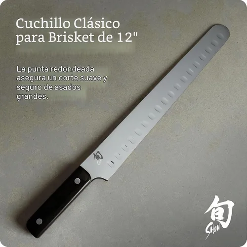 Vista 2 de Shun Cuchillo clásico de pechuga de tierra hueca de 12