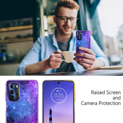 Vista 6 de GUAGUA Funda compatible con Motorola Moto G Stylus 5G 2022 de 6.8 pulgadas, que brilla en la oscuridad, nebulosa espacial, delgada, antiarañazos