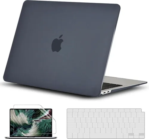 Vista 21 de GVTECH Funda para MacBook Air de 13 pulgadas (2010-2017) A1369 A1466 carcasa rígida de plástico, carcasa negra