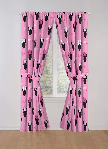 Vista 6 de Jay Franco Disney Minnie Mouse Hearts N Love - Cortinas de 84 pulgadas, hermosa decoración de habitación y fácil de instalar, las cortinas incluyen