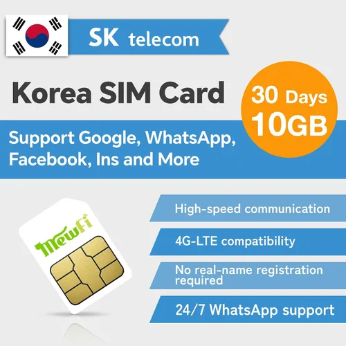 Vista 10 de Tarjeta SIM de Corea 14 días 1 GB/día - Activación fácil y soporte de Whatsapp 24/7 - para teléfonos inteligentes desbloqueados - Utiliza Google
