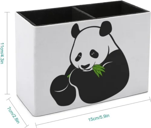 Vista 2 de Niapessel Portalápices para escritorio, lindo soporte para bolígrafo de comida de panda, organizador de bolígrafos de escritorio, organizador