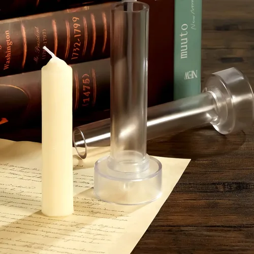 Vista 2 de Molde de vela cónica de 2 piezas para hacer velas de emergencia y velas de mesa con mechas de alambre, kit de herramientas