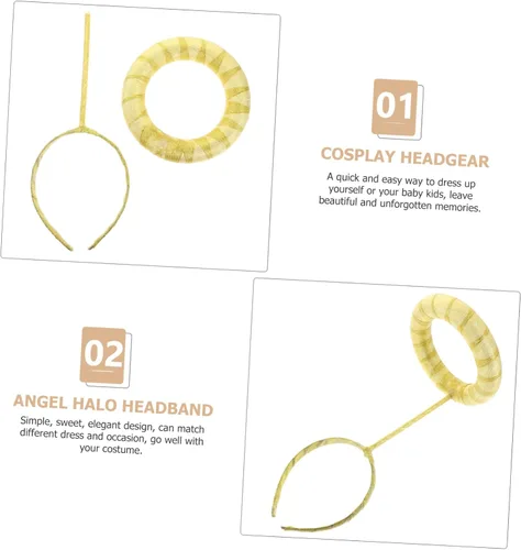 Vista 2 de SOIMISS 2pcs Angel Diadema Tela Cosplay Fijación Clip Dorado