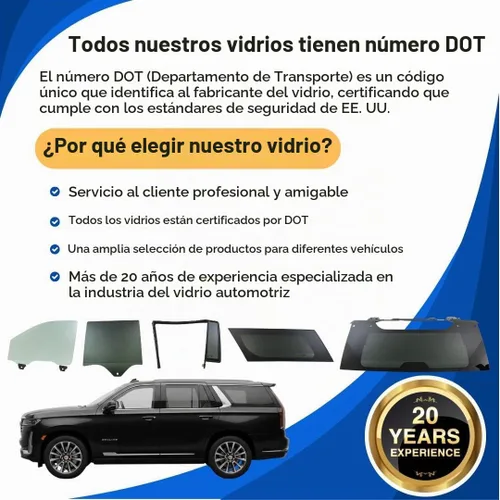 Vista 4 de Vidrio de puerta trasera del lado derecho del pasajero compatible con modelos Jeep Cherokee 2014-2023 (no para Grand Cherokee)