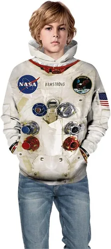 Vista 3 de Plustrong Kids Boys Halloween Costume 3D Sweatshirts Pullover Hoodies for Kids 6-16 Years