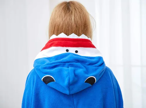 Vista 4 de Pijama de tiburón para adultos, disfraz de Halloween, ropa de dormir