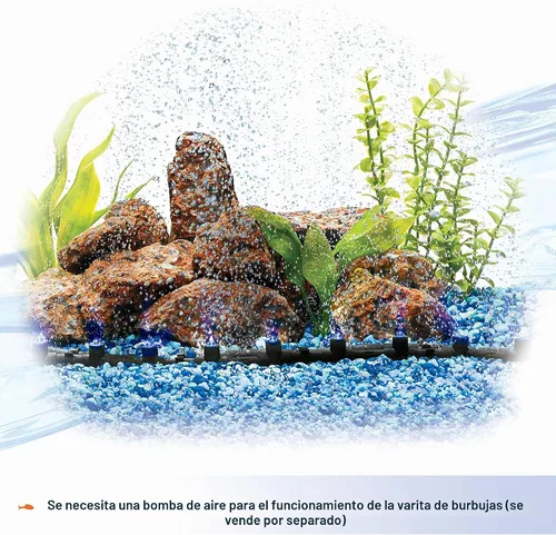 Vista 6 de Aqueon Luz LED flexible para acuario de pecera y varita de burbujas, azul, 21 pulgadas