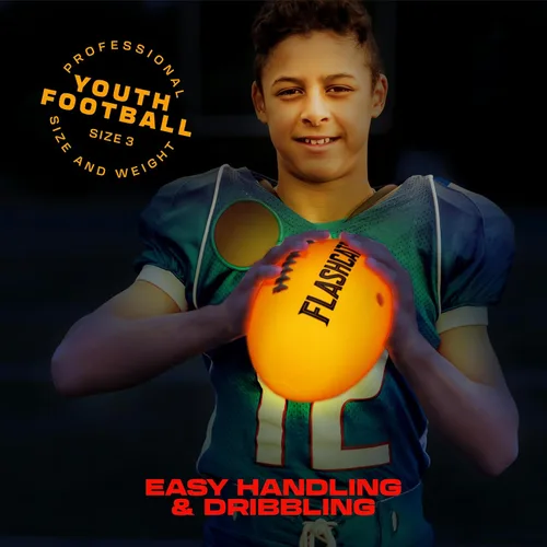 Vista 6 de FlashCatch Fútbol iluminado – Bola que brilla en la oscuridad – NO 6 – Regalos de cumpleaños para deportes al aire libre para niños de 8 a 15 años