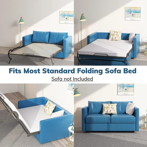 Vista 6 de EGOHOME - Colchón de repuesto de espuma viscoelástica Queen de 4.5 pulgadas para sofá cama convertible y sofá-cama, colchón de gel refrescante de té