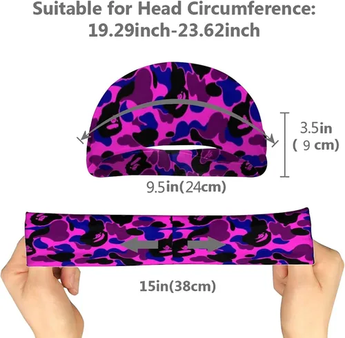 Vista 6 de Diademas deportivas personalizadas para hombres y mujeres, bandas para el cabello personalizadas, bandana para gimnasio, correr, ciclismo, yoga