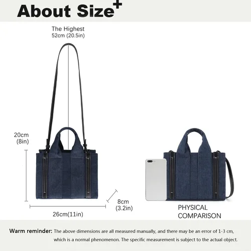 Vista 3 de Casual Bags for Women Patchwork Denim Tote Bag Designer Clutch Women Handbags Shoulder Crossbody Bags Ladies Shopper Purses