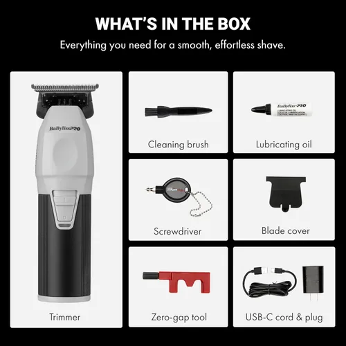 Vista 6 de BaBylissPRO COREFX - Recortadora de barba inalámbrica profesional para hombres con motor de alta velocidad de 6,800 RPM y hoja en T de acero