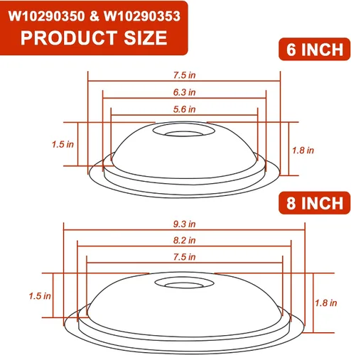 Vista 4 de W10290350 W10290353 Bandejas de goteo de quemador de porcelana negra de AMI PARTS - Reemplazo para estufa eléctrica de Whirlpool - Incluye 2